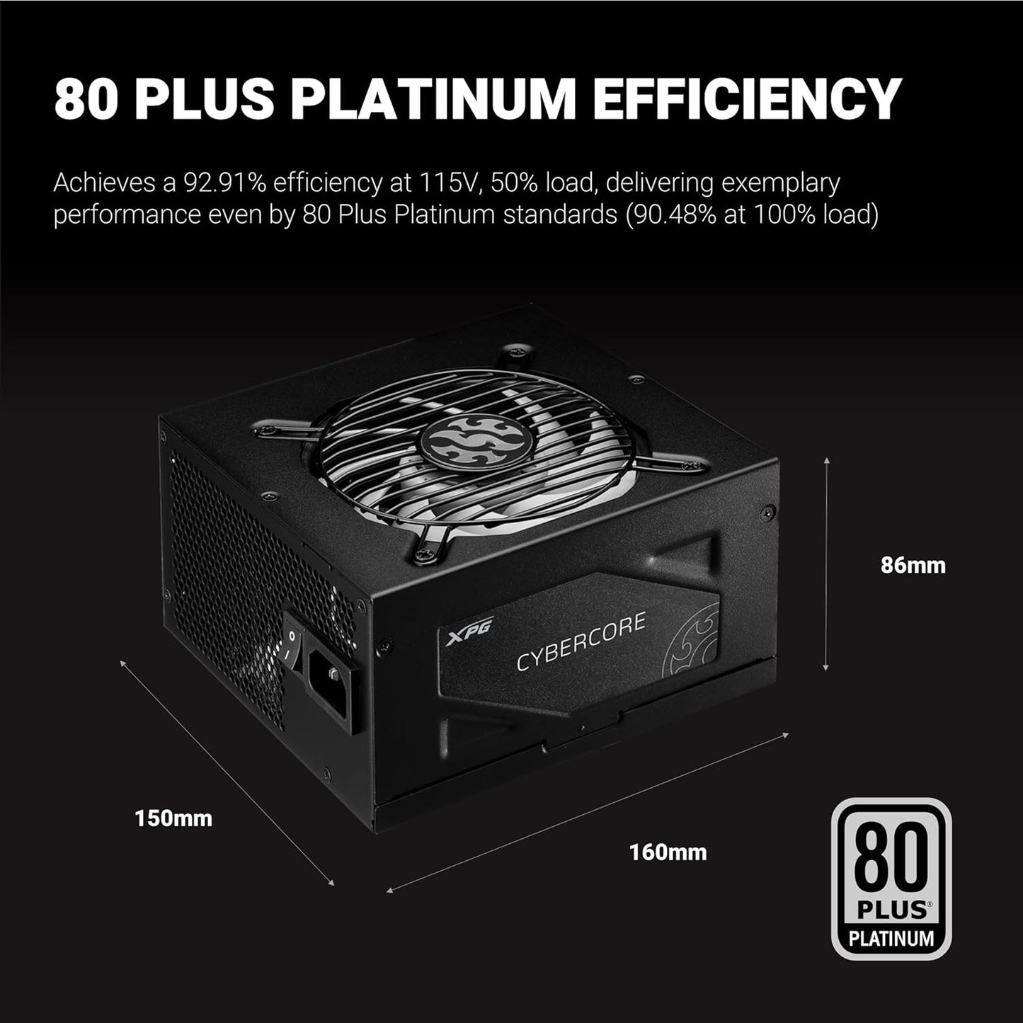 XPG CYBERCORE 1000W 80 PLUS PLATINUM FULLY MODULAR SMPS