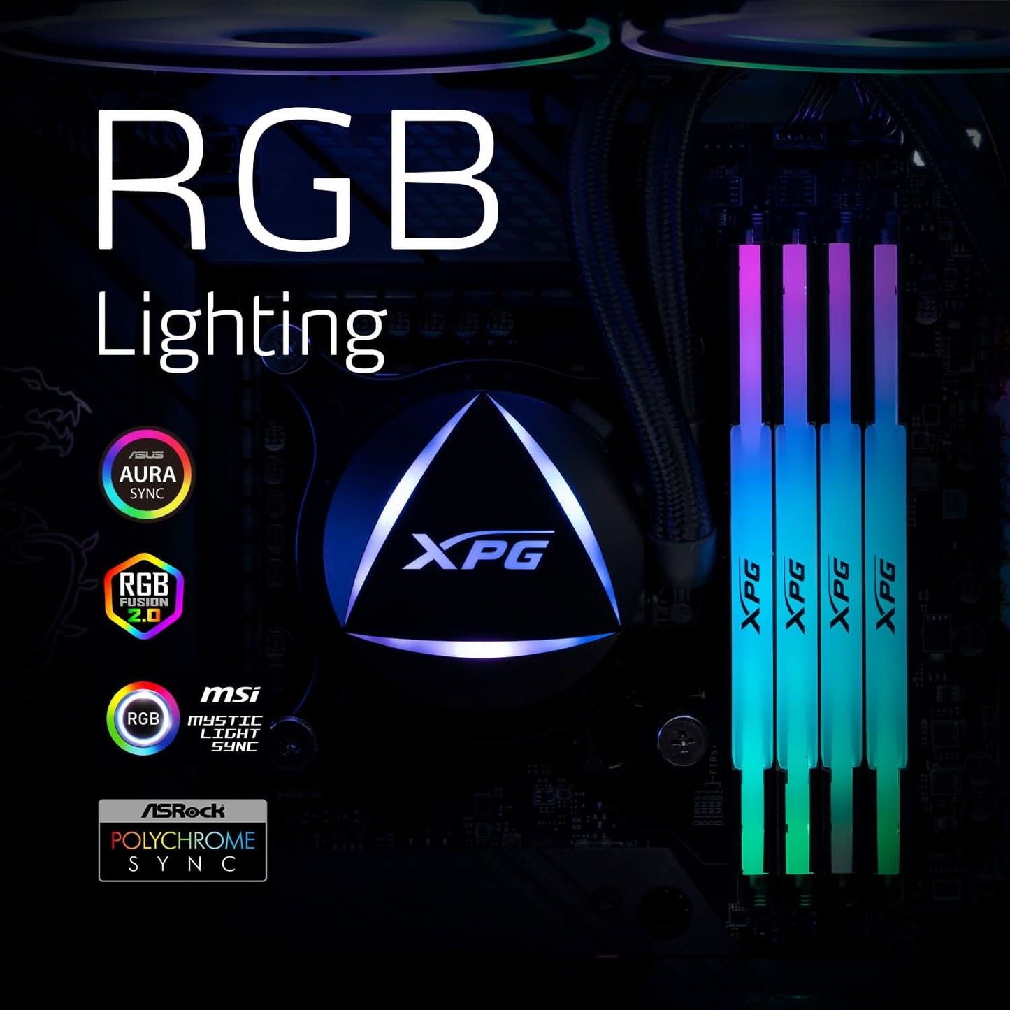 ADATA XPG LANCER RGB 16GB DDR5 6000 MHZ U-DIMM DESKTOP MEMORY RAM - AX5U6000C4816G-CLARBK