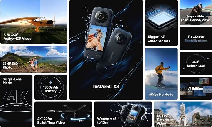 INSTA 360 X3 Action Camera