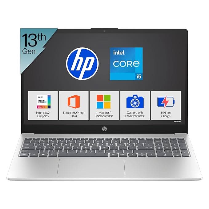 HP 15, 13th Gen Intel Core i5-1334U Laptop (12GB DDR4,512GB SSD) Anti-