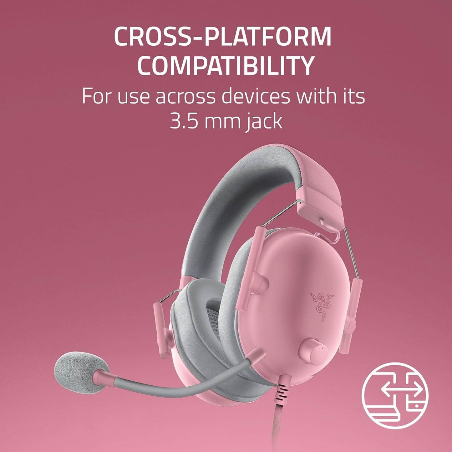 Razer BlackShark V2 X PlayStation Gaming Headset Quartz Pink