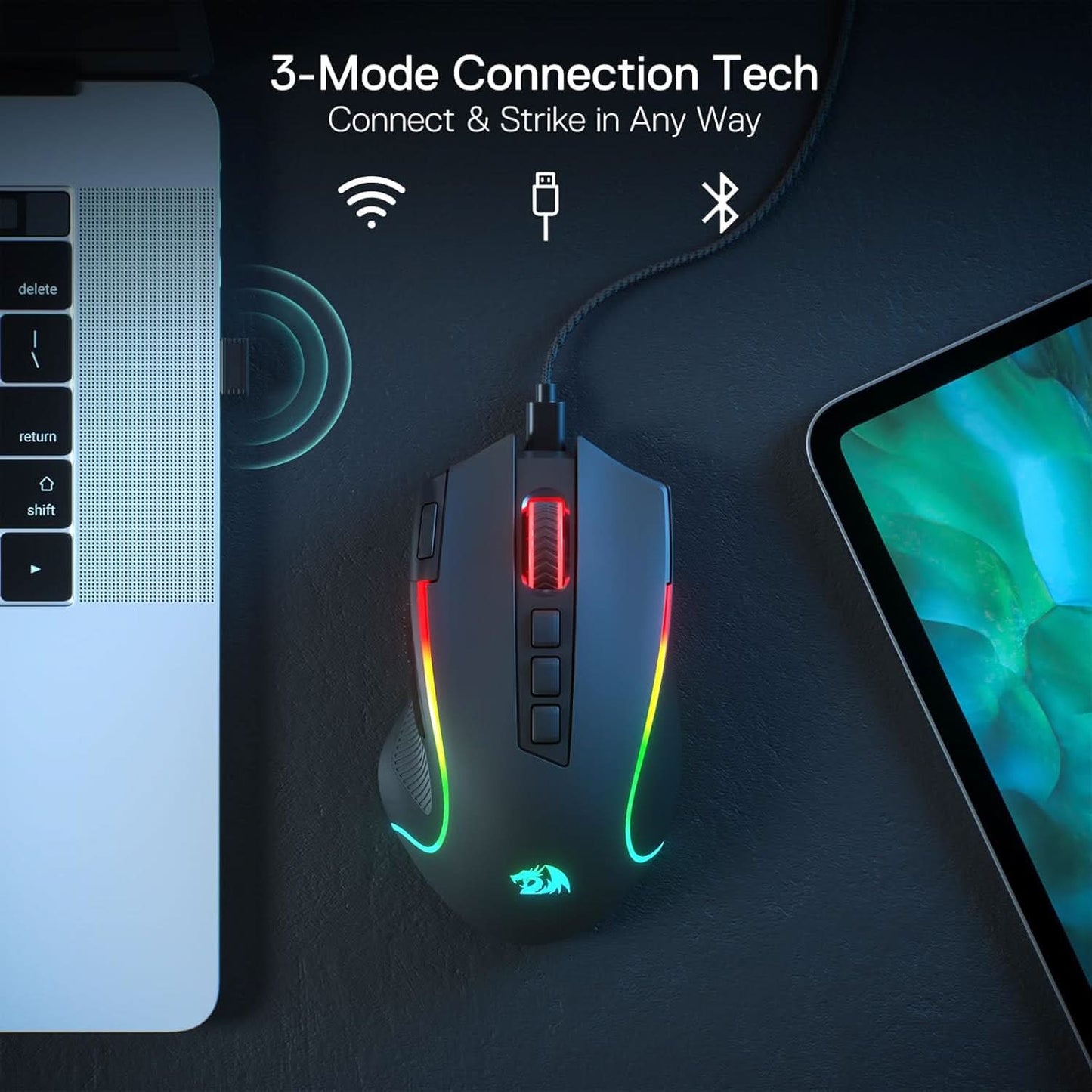 Redragon M612 PRO RGB Gaming Mouse - Black