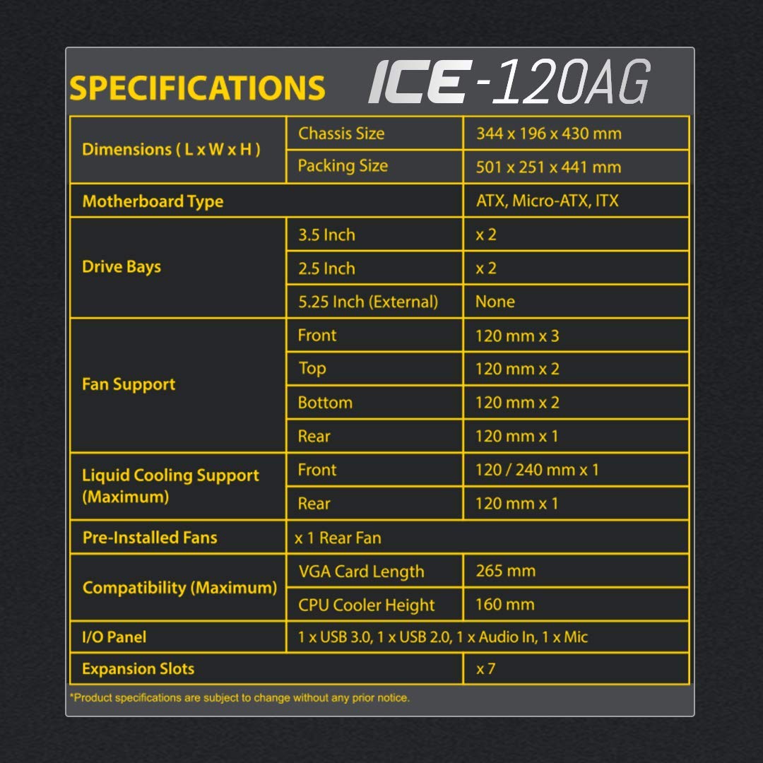 ANT ESPORTS ICE 120AG MID-TOWER ATX CABINET