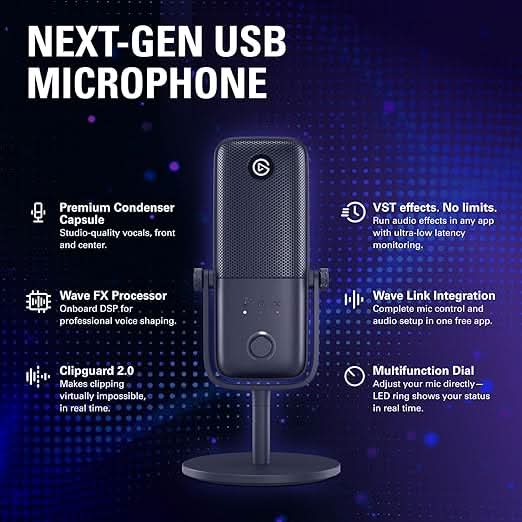 Elgato Wave 3 MK.2 – Premium USB Condenser Microphone for PC and Mac