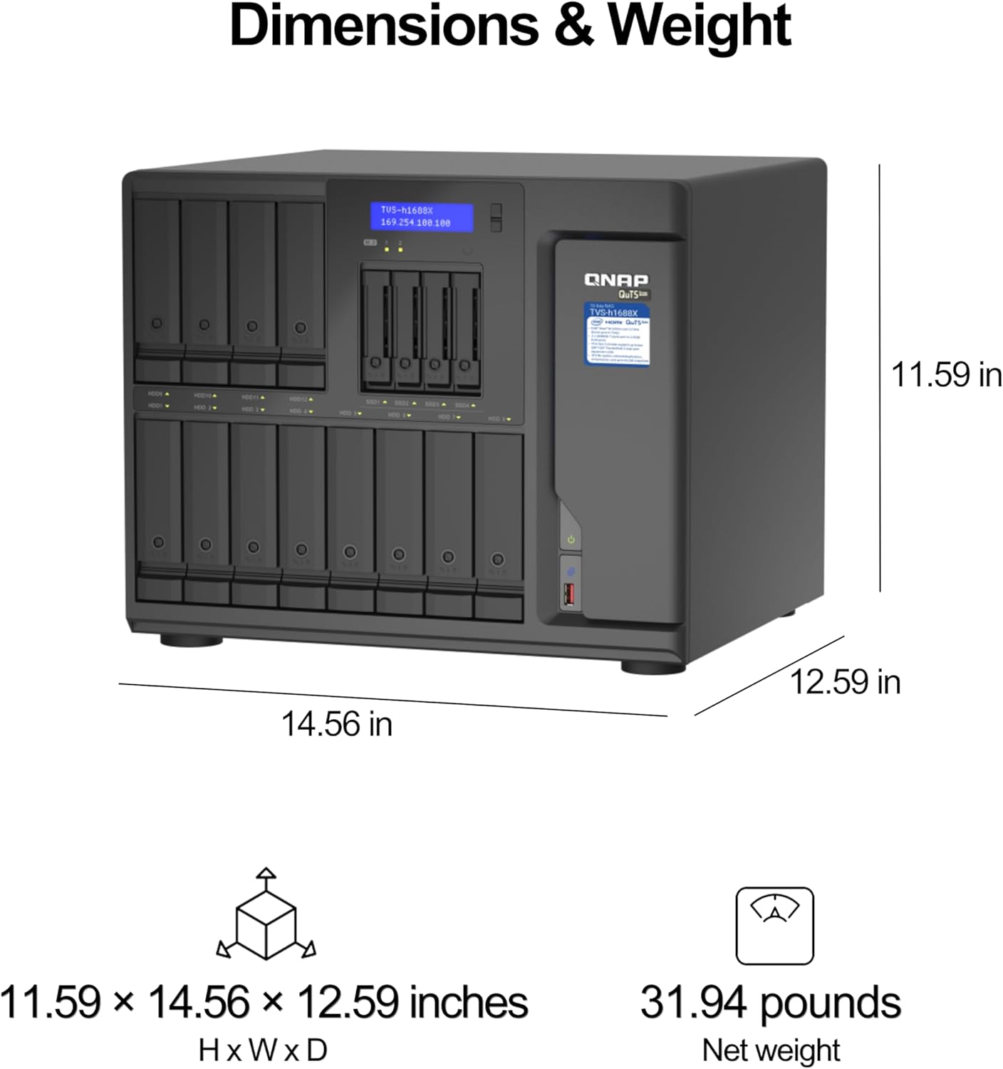 QNAP TVS-H1688X-W1250-32G