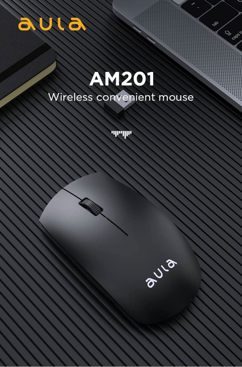AULA WIRELESS COMPACT MOUSE (AM201, BLACK)