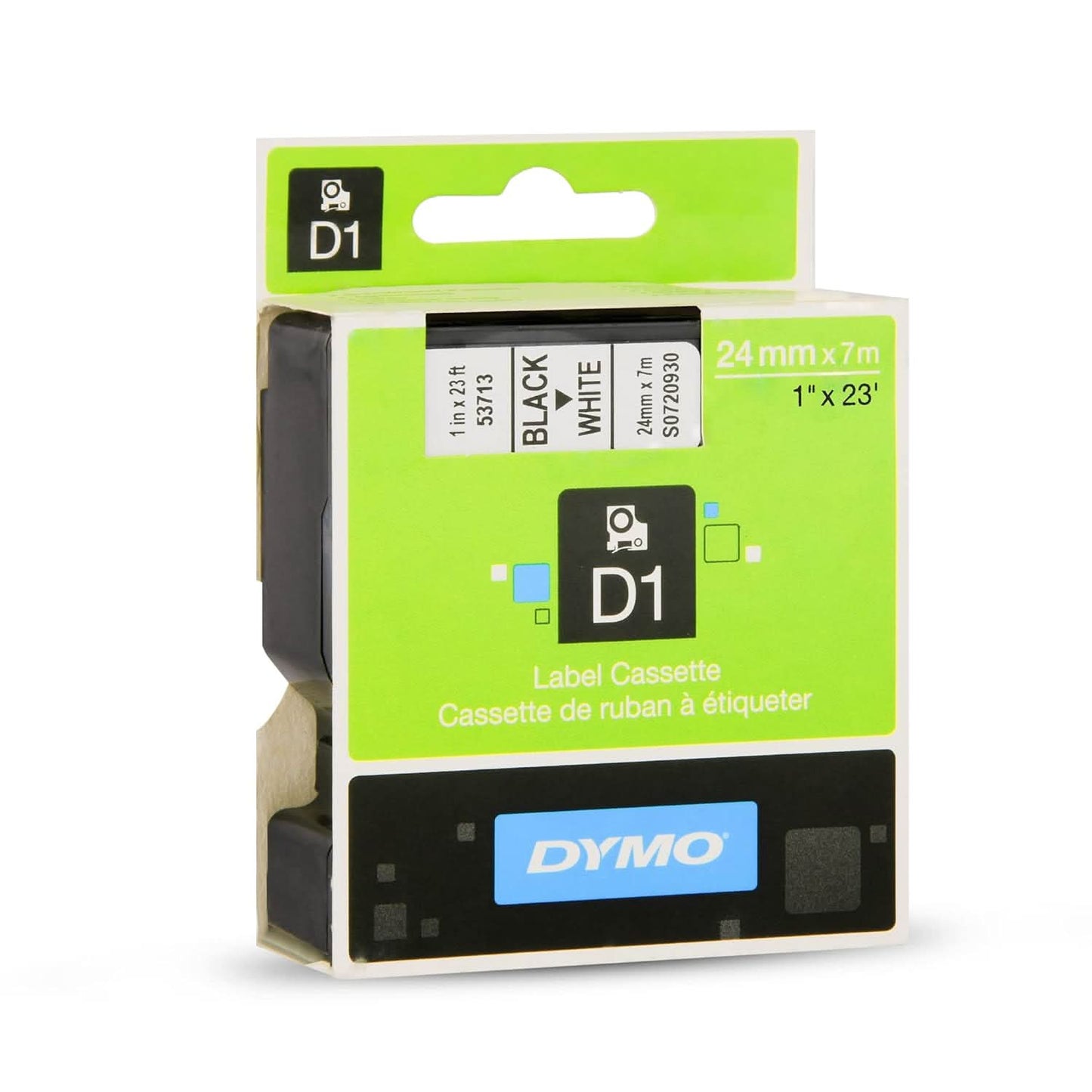 DYMO AUTHENTIC D1 LABELS, BLACK PRINT ON WHITE TAPE, 24MM X 7M, SELF-ADHESIVE LABELS FOR LABELMANAGER & MOBILELABELER LABEL PRINTERS