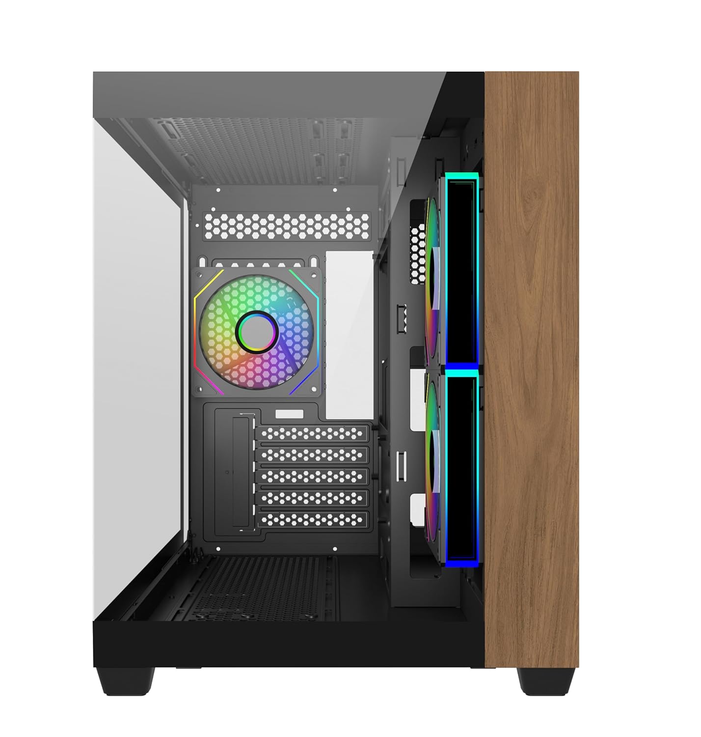 COOLER MASTER ELITE 481 WOOD COMPUTER CASE ARGB BLACK