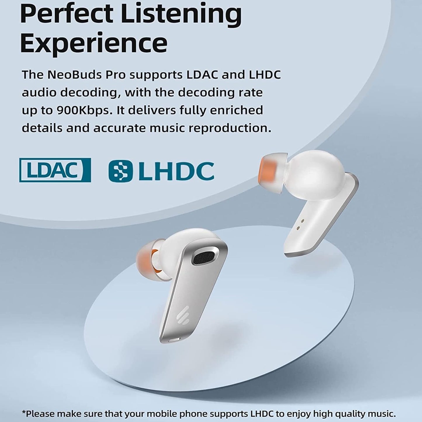 EDIFIER TRUE WIRELESS STEREO EARBUDS WITH ACTIVE NOISE CANCELLATION NEO BUDS PRO