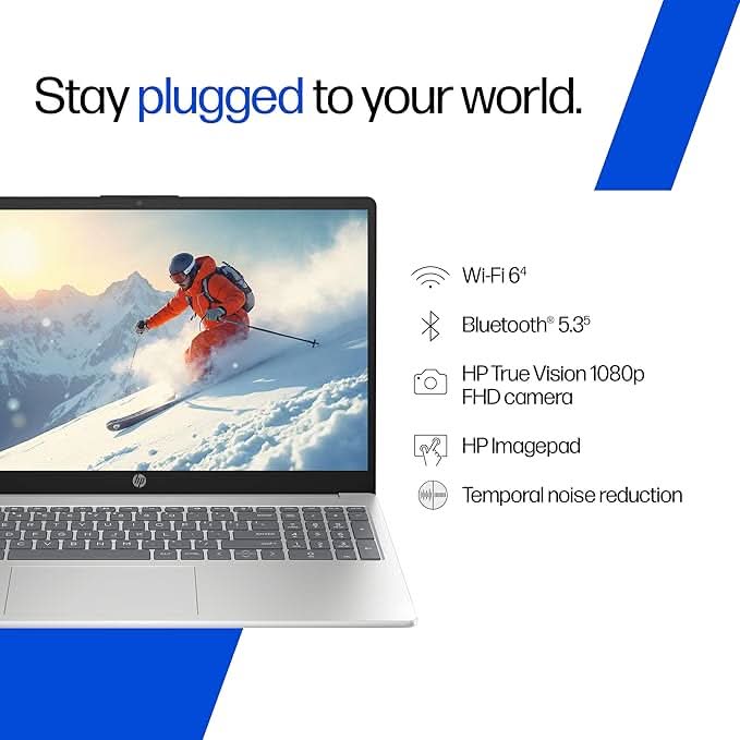 HP 15, Intel Core Ultra 5 125H (24GB DDR5, 1TB SSD), Micro-Edge, Anti-Glare, FHD, 15''/39.6cm, Win11, M365* Office24, Silver, 1.65kg, FD1458TU, FHD Camera, Backlit, Touch Laptop