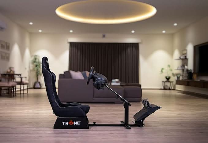 TRONE RS1 Suede Black Racing Simulator Gaming Chair with Seat Driving Cockpit