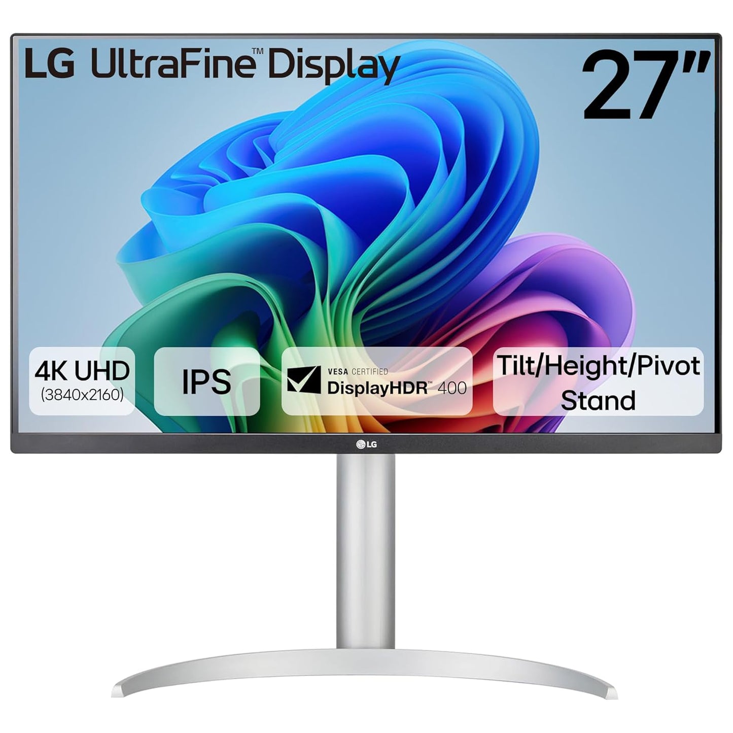 LG 27UP650K-W 27-INCH ULTRAFINE 4K UHD IPS COMPUTER MONITOR, WHITE