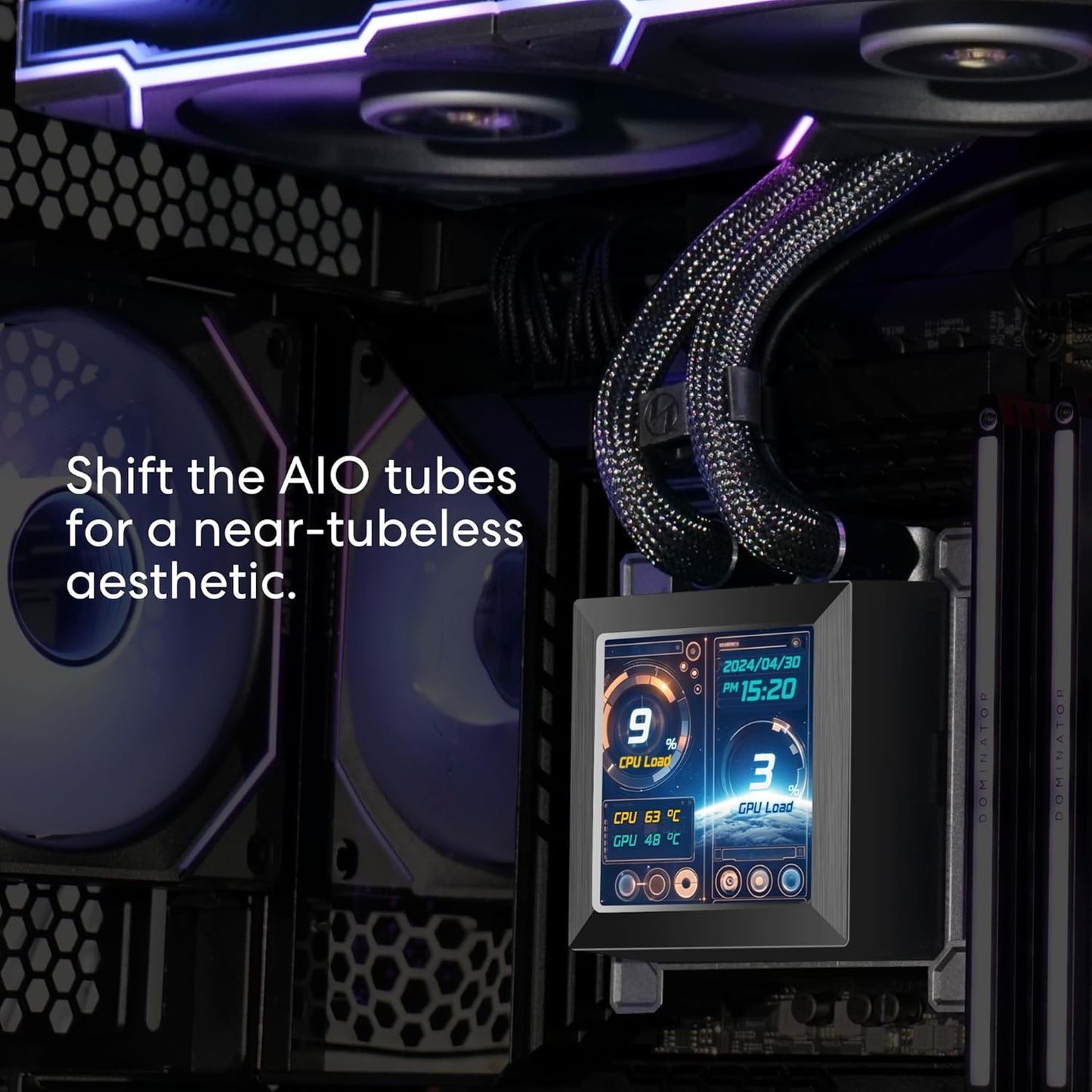 LIAN LI HYDROSHIFT LCD 360TL LIQUID CPU COOLER - BLACK G89.GHSLCD36TB.IN