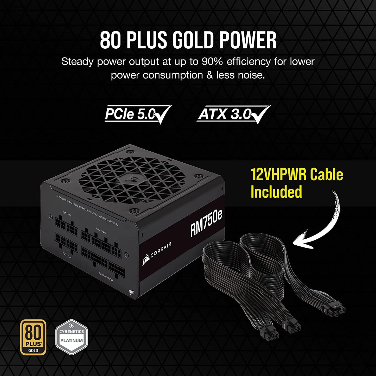 CORSAIR RME SERIES RM750E FULLY MODULAR LOW-NOISE ATX POWER SUPPLY