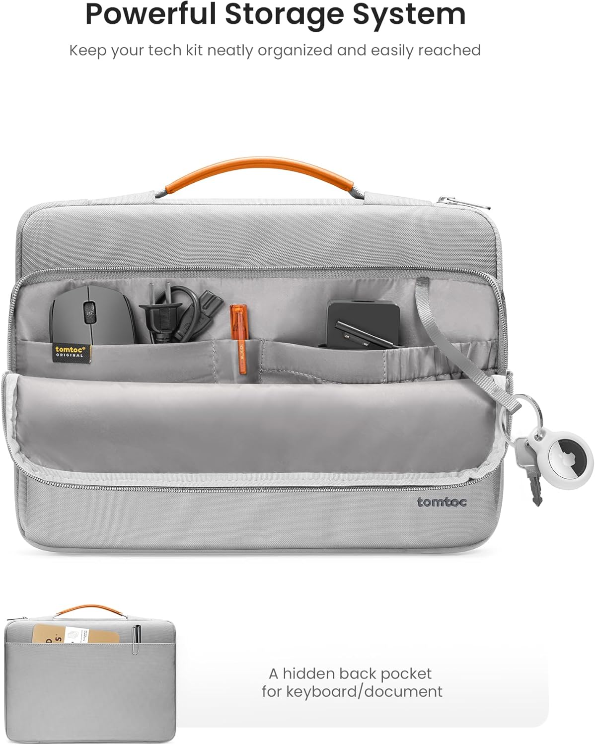 TOMTOC DEFENDER-A14 LAPTOP BRIEFCASE 13.5-14 INCH-GRAY