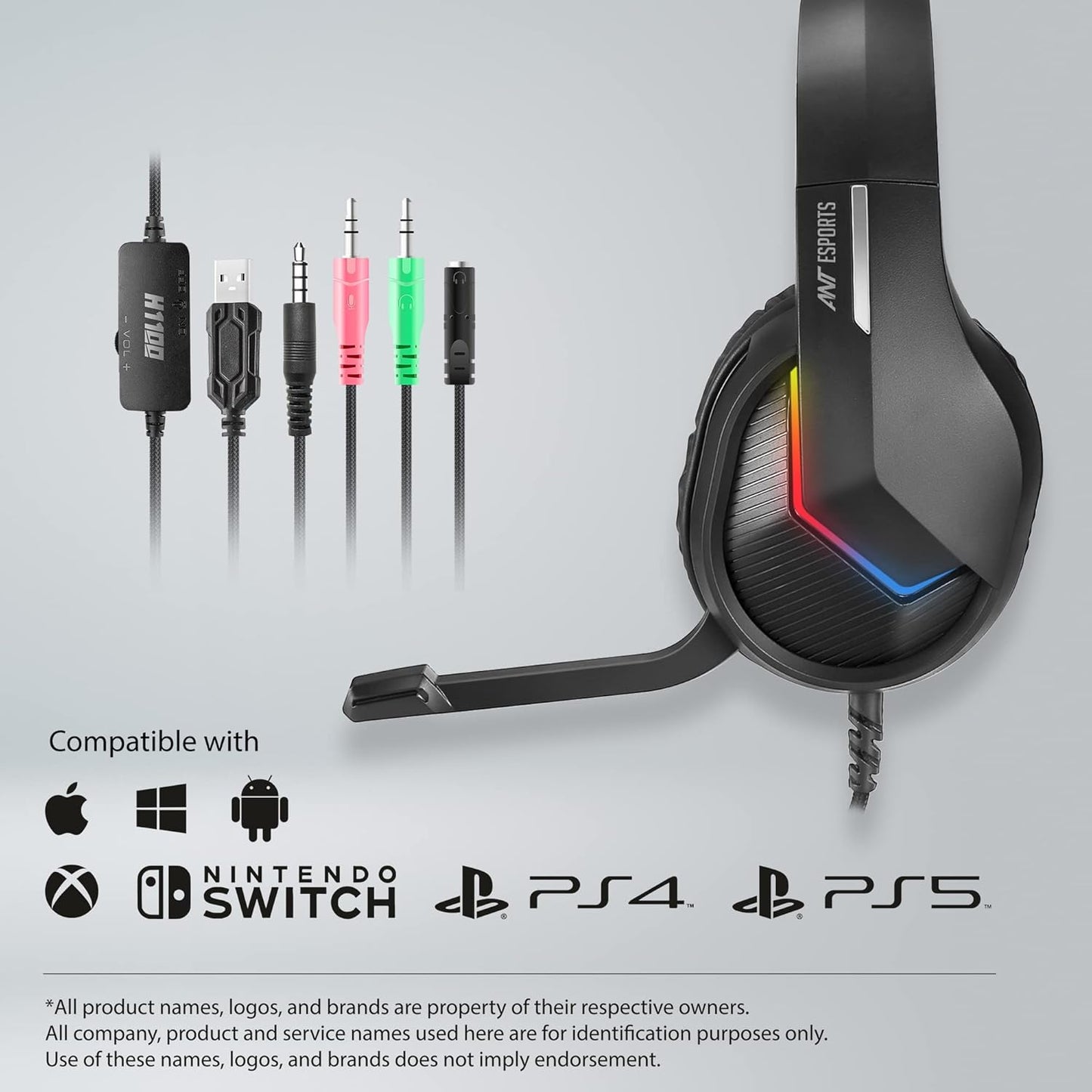 ANT ESPORTS H1100 PRO AUTO RGB WIRED GAMING HEADSET (BLACK)