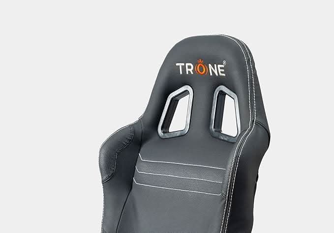 TRONE RS1 Charcoal Leather Racing Simulator Gaming Chair with Seat and Cockpit
