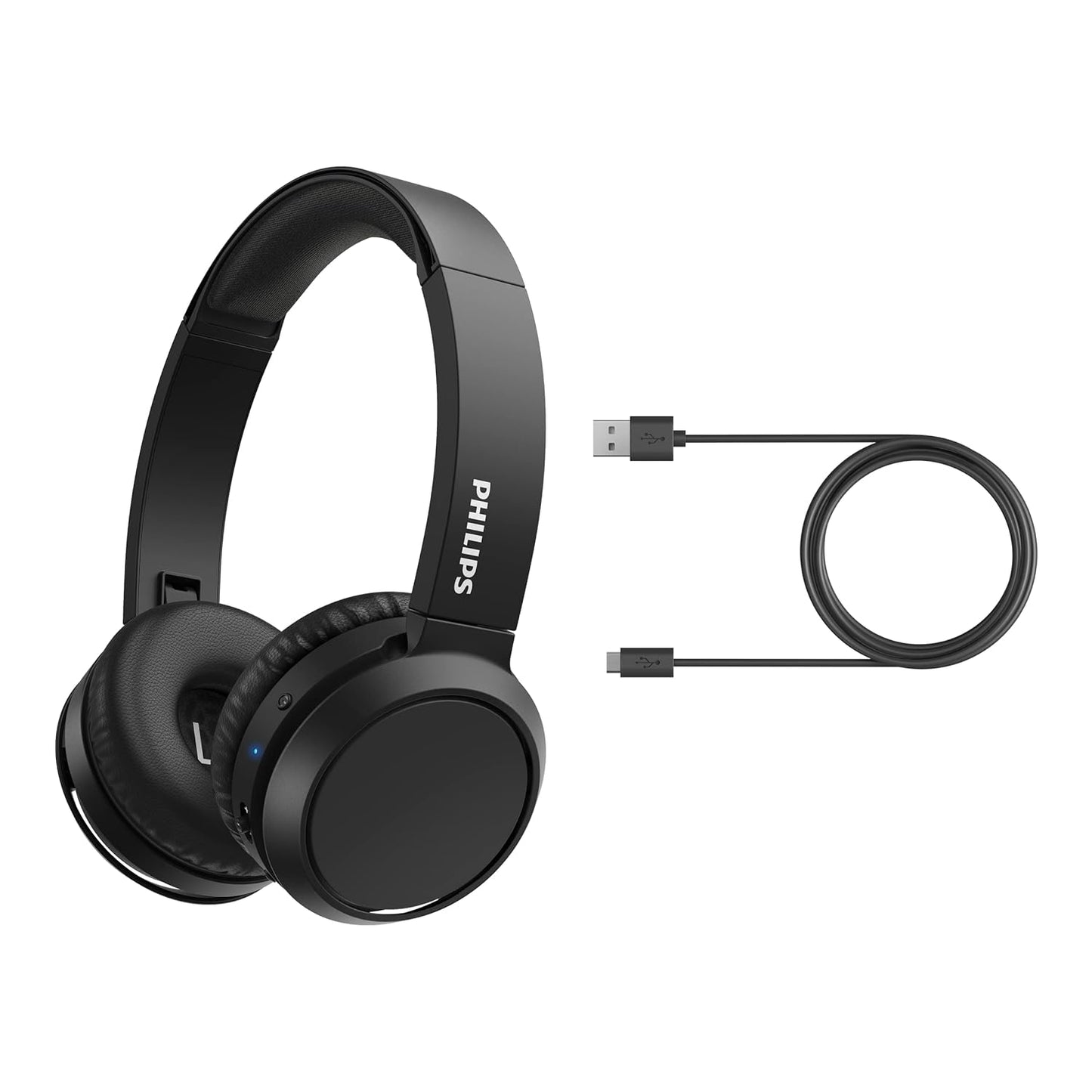 PHILIPS AUDIO TAH4205XTBK/00 BLUETOOTH 5.0, BASS BOOSTER, QUICK CHARGING UPTO 29H PLAYTIME, 32MM DRIVER, COMPACT FOLDING DESIGN BLUETOOTH WIRELESS ON EAR HEADPHONES WITH MIC (BLACK)
