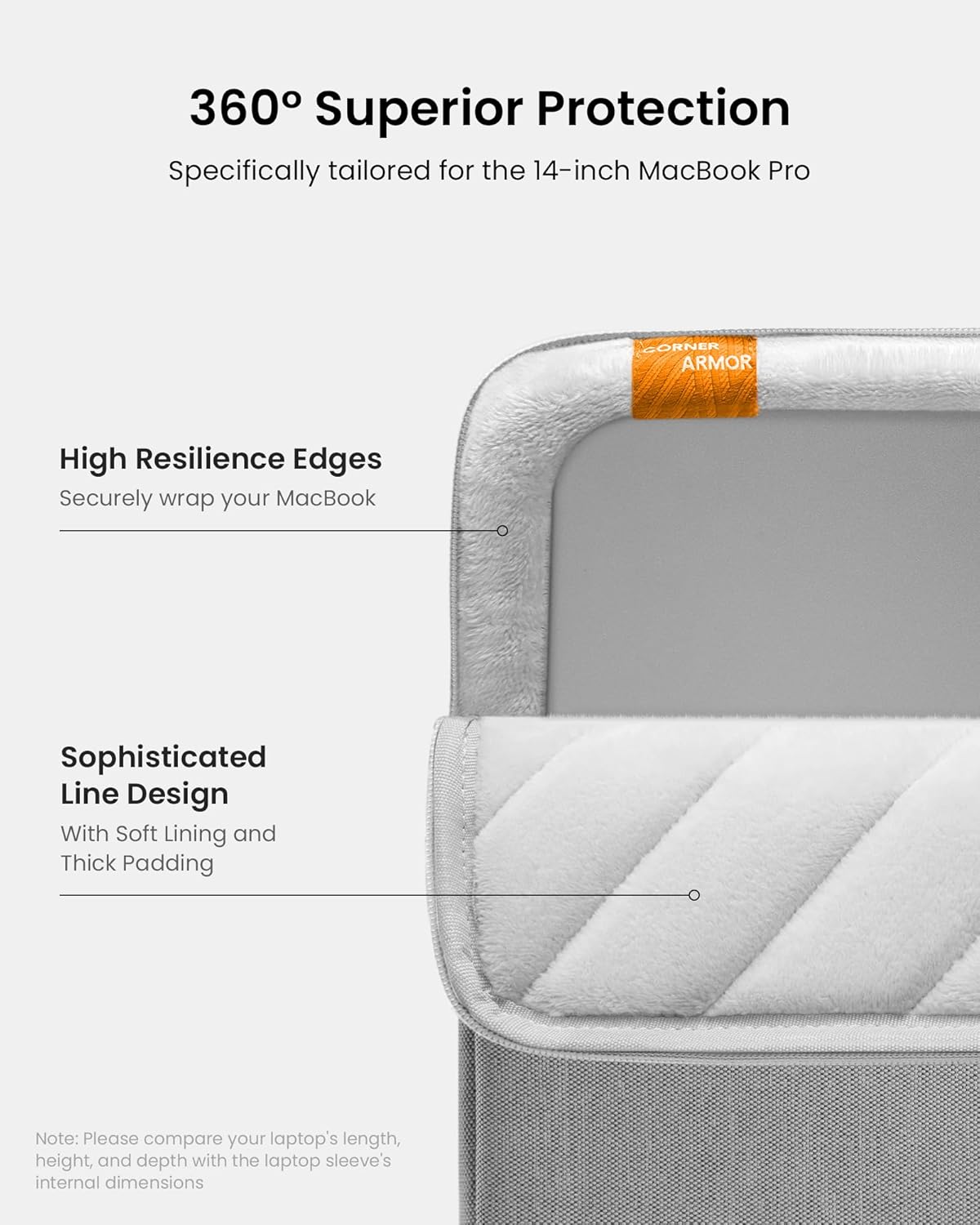 TOMTOC DEFENDER-A13 LAPTOP SLEEVE KIT 14 INCH-DARK GRAY