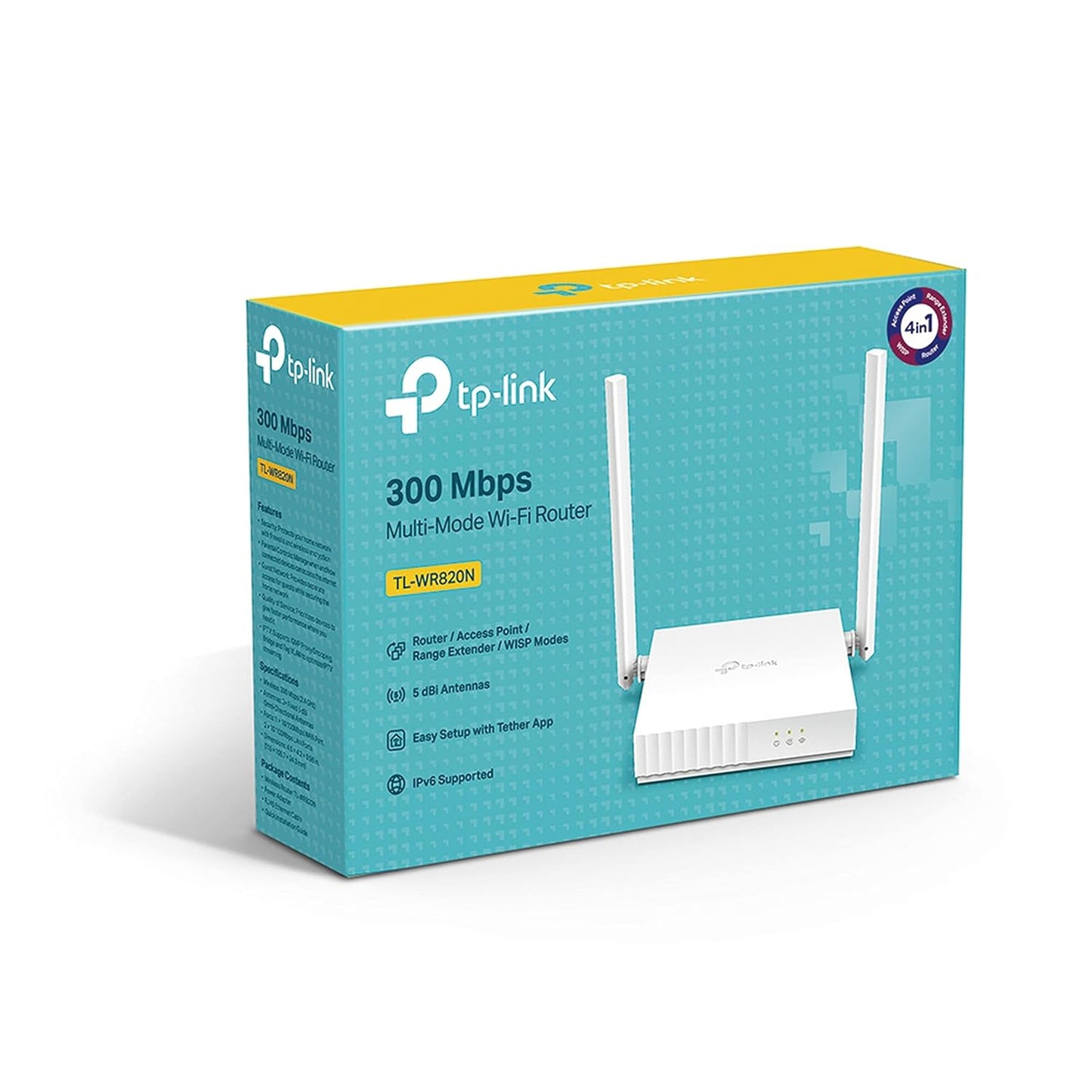 TP-LINK TL-WR820N N300 MBPS SINGLE_BAND SPEED WIRELESS WIFI ROUTER, EASY SETUP, IPV6 COMPATIBLE, SUPPORTS PARENT CONTROL, GUEST NETWORK, MULTI-MODE WI-FI ROUTER