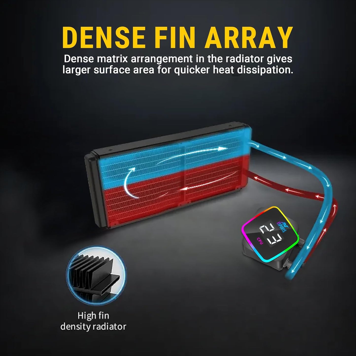 ANT ESPORTS ICE FLOW 240MM AIO LIQUID COOLER ARGB BLACK