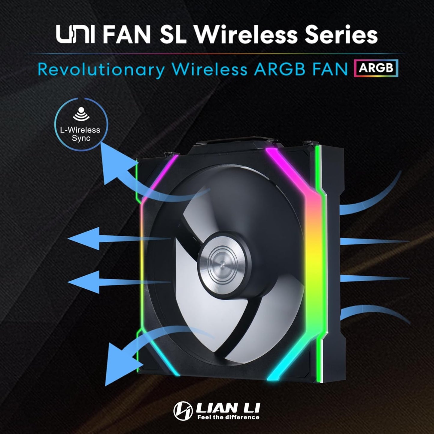 LIAN LI UNI FAN SL-WIRELESS 120-TRIPLE PACK REVERSE BLADE G99.12RSL1W3B.IN