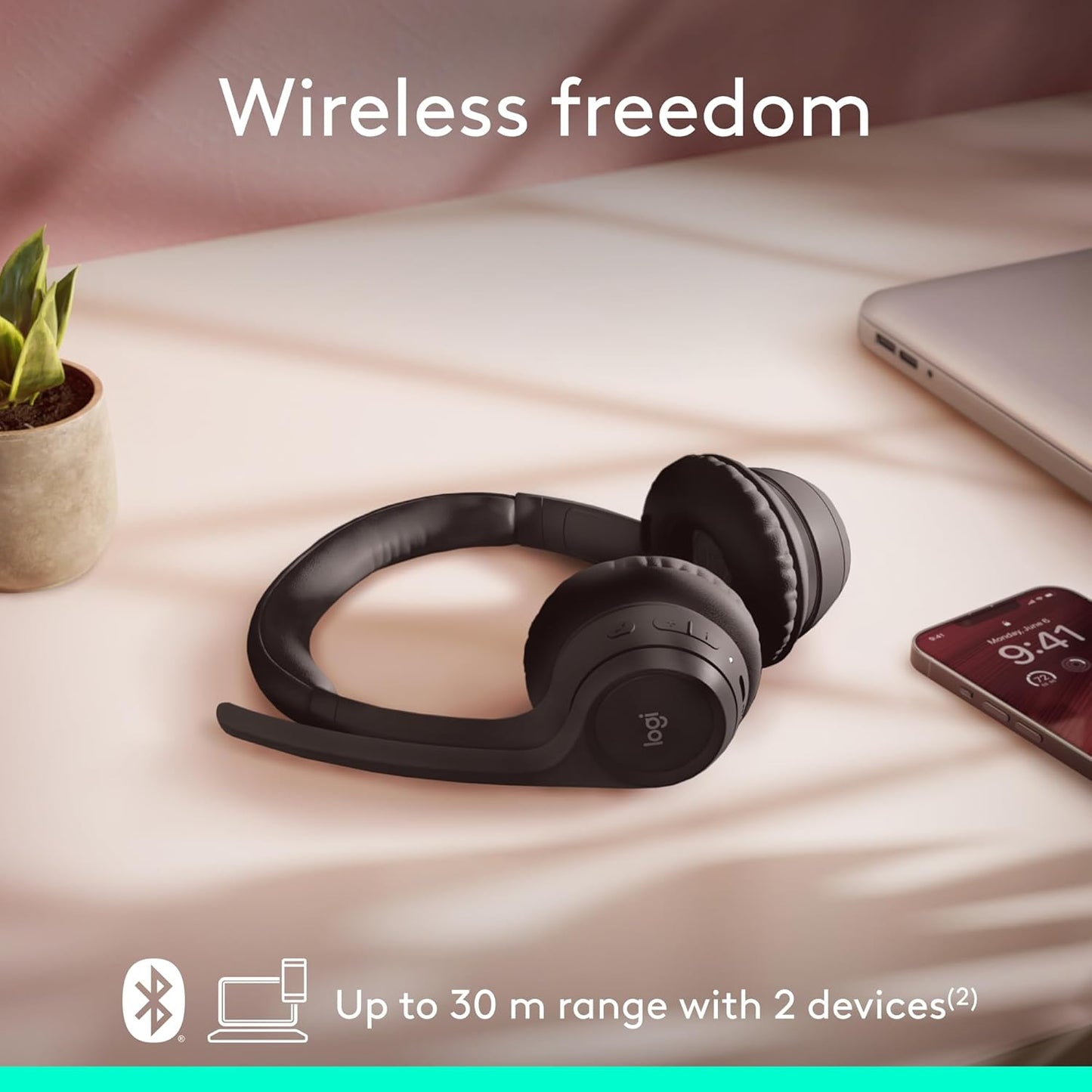LOGITECH ZONE VIBE 300 WIRELESS HEADSET GRAPHITE
