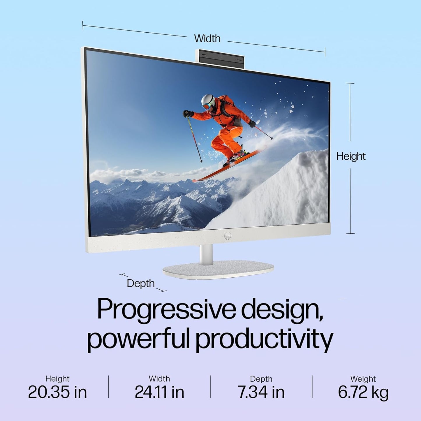 HP ALL-IN-ONE 27, INTEL CORE ULTRA 7 155U, 27INCH (68.6 CM), FHD,IPS,THREE-SIDED MICRO-EDGE, ANTI-GLARE,300 NITS,16 GB DDR5,1TB SSD,WINDOWS 11,MSO21,SHELL WHITE,6.72KG,27-CR1007IN