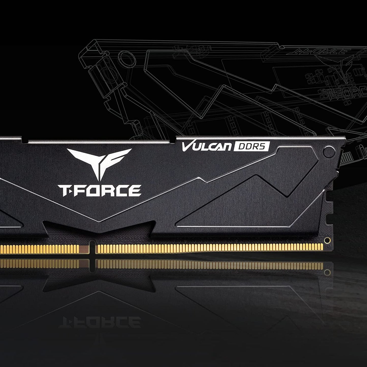 TEAMGROUP T-FORCE VULCAN 8GB (8GBX1) DDR5 5200MHZ DESKTOP RAM (BLACK)
