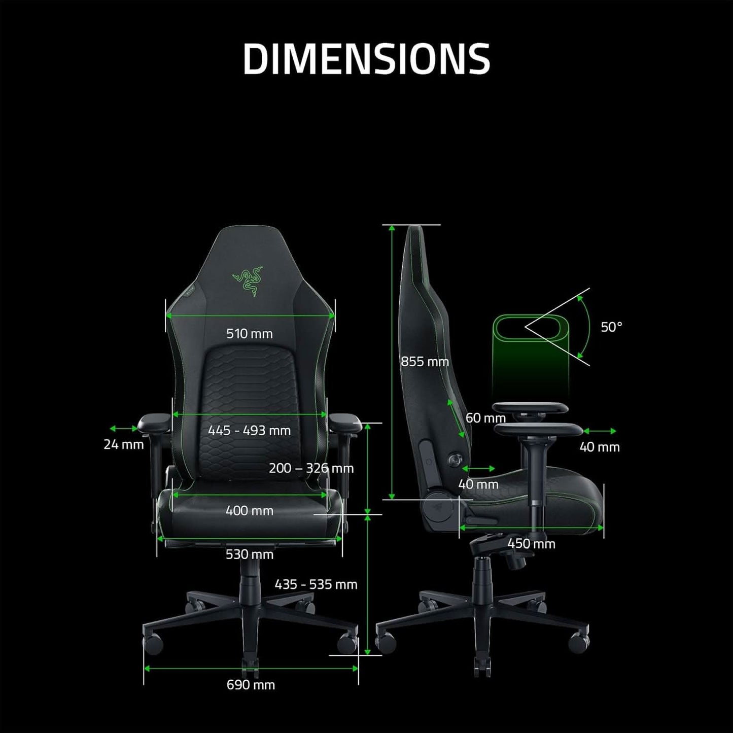 Razer Iskur V2 - Gaming Chair with Built-In Lumbar Support - RZ38-04900100-R3U1