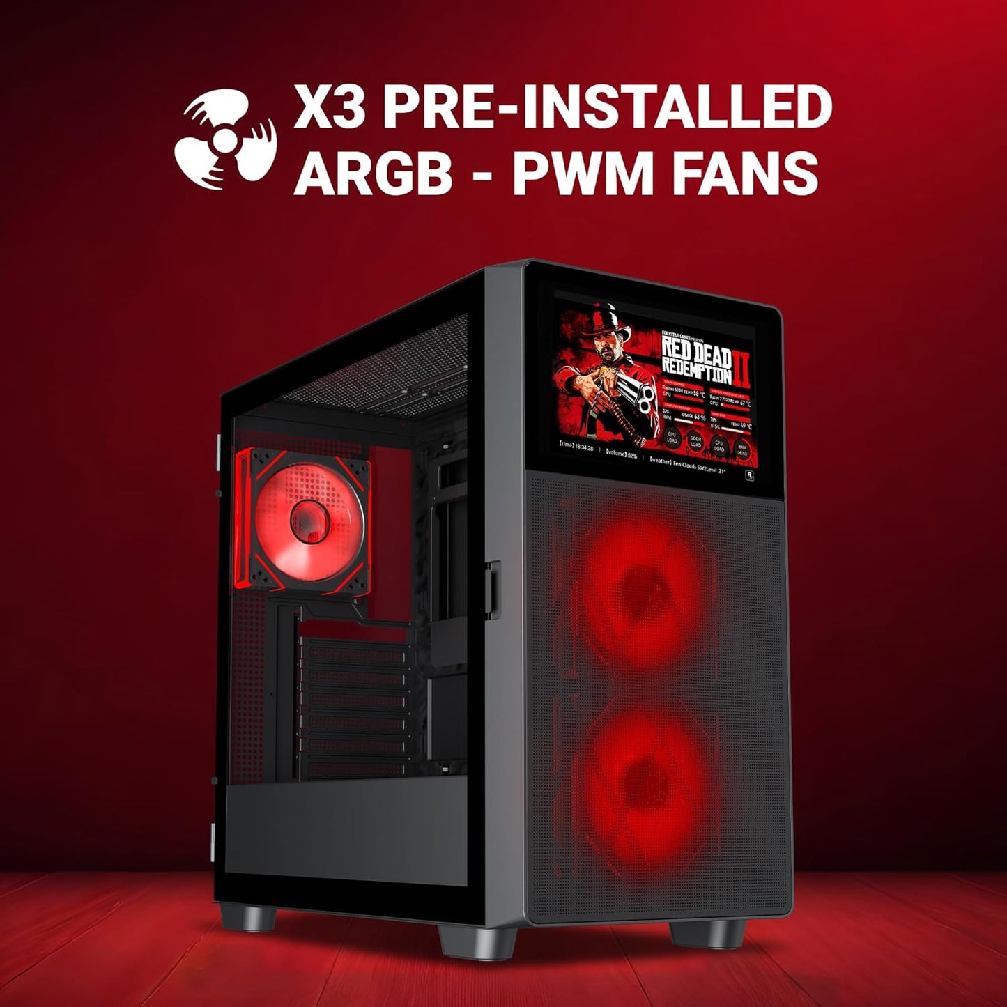 ANT ESPORTS ICE DIGITAL C3 MID TOWER GAMING CABINET - BLACK