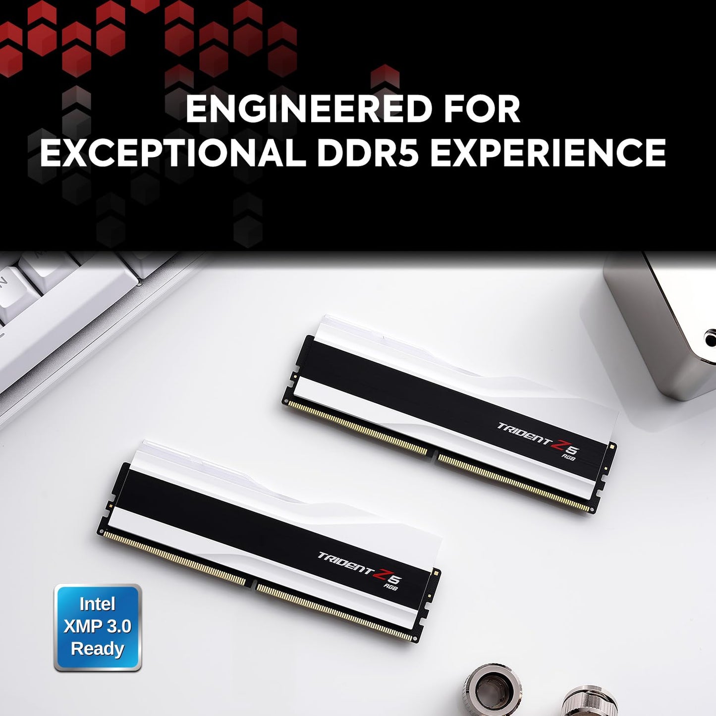 GSKILL MEMORY F5-6000J3040G32GX2-TZ5RW - 64GB (32GBX2) 6000MHZ TRIDENT Z RGB WHITE CL30