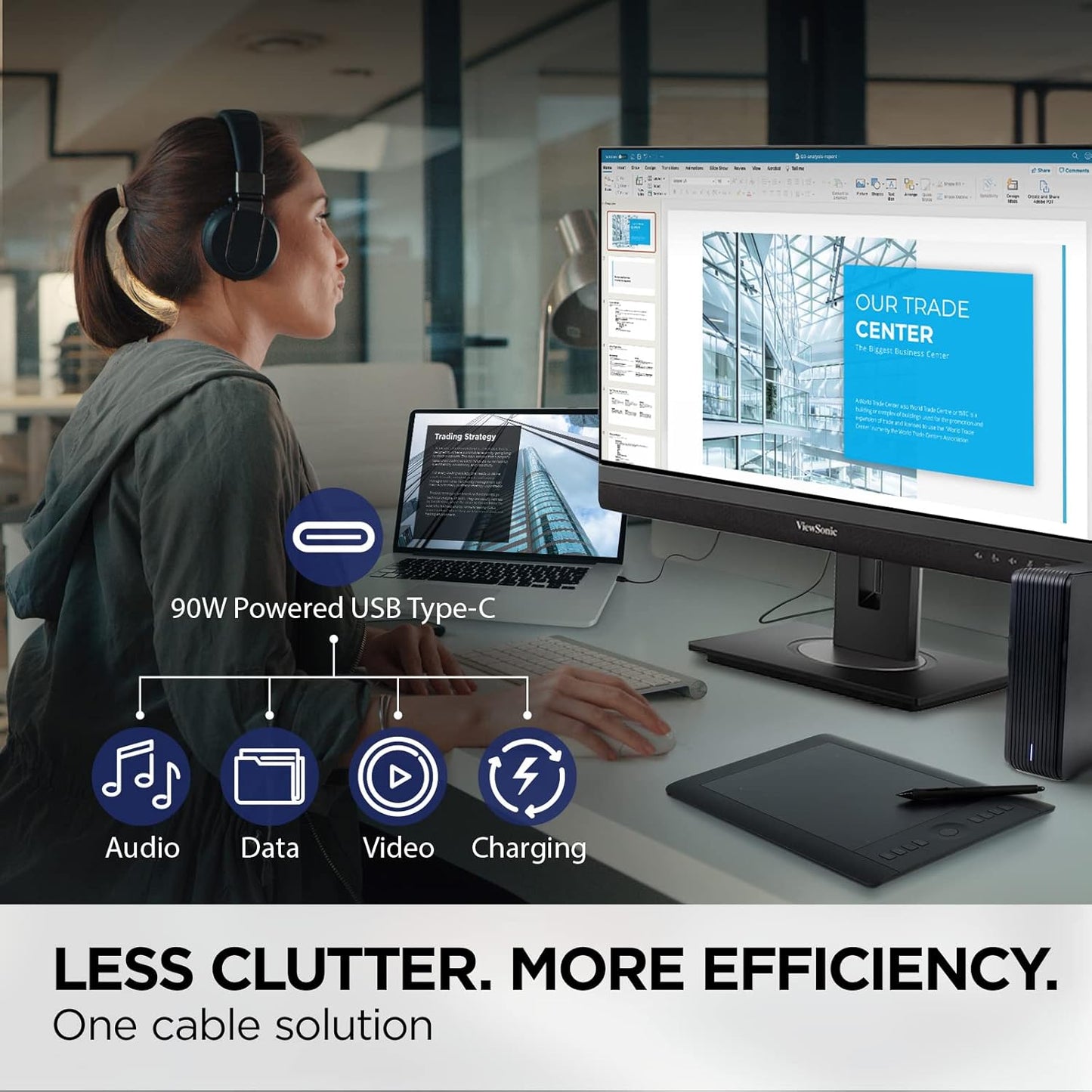 VIEWSONIC VG27576V-2K 68.58 CM (27") MONITOR | WEBCAM 5MPCAMERA | LED LIGHT | AI ENABLED TWO-WAY NOISE-REDUCTION |ERGONOMICS| 10W(5W*2) SPEAKER| TYPE- C WITH 90W POWER,DP,HDMI