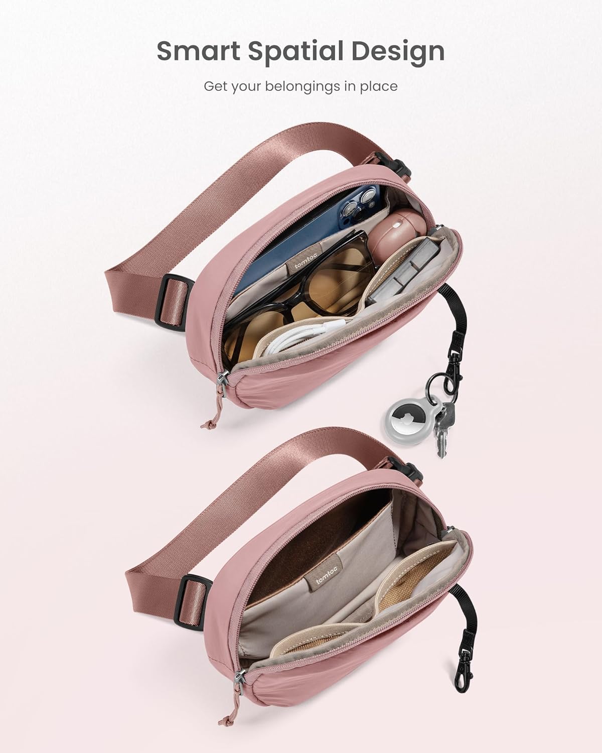 TOMTOC SLINGBEAN-T32 BELT BAG 1.5L-PINK