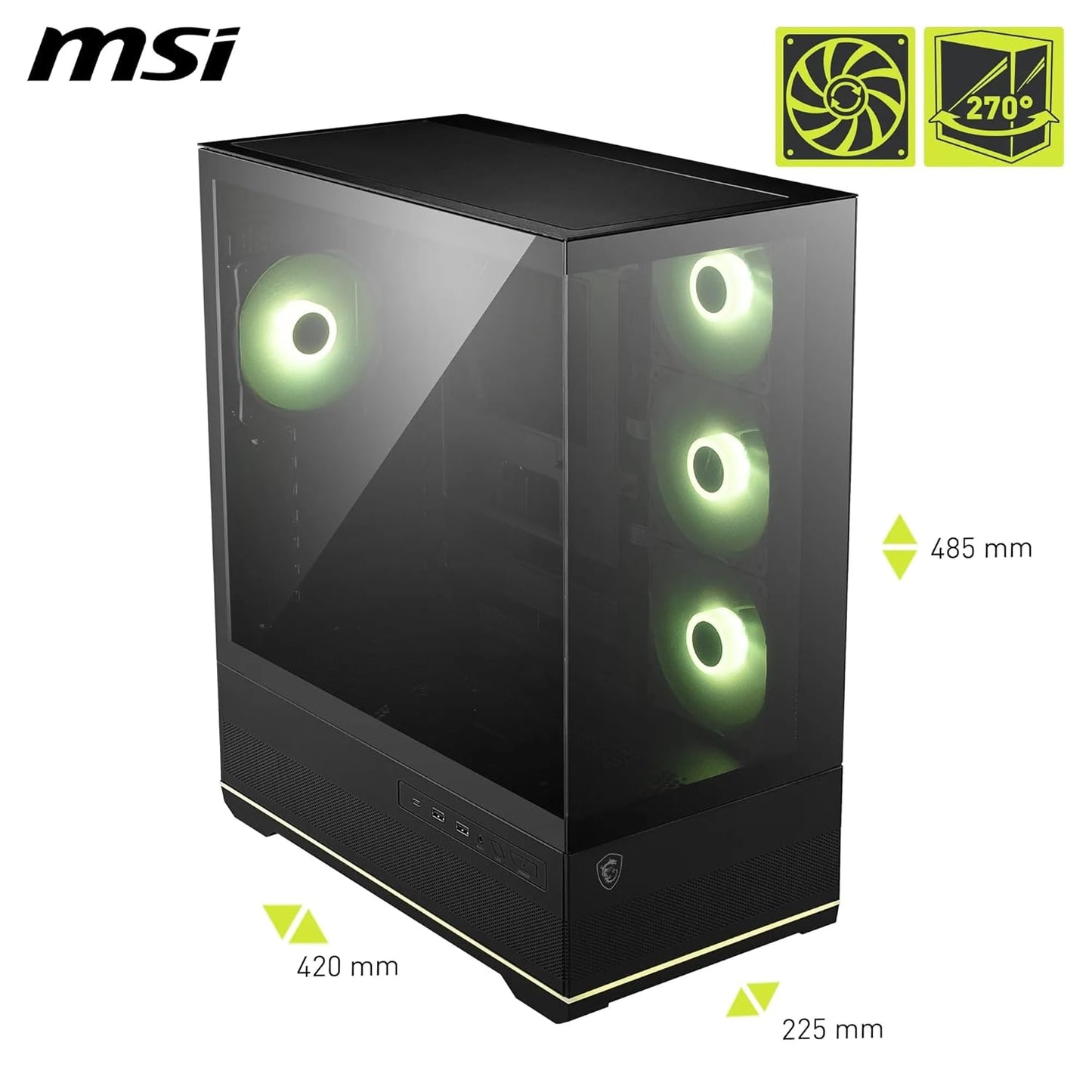 MSI MAG PANO 110R PZ MID TOWER GAMING PC CASE BLACK