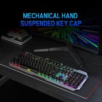 AULA F2023 Full Size Membrane Wired Gaming Keyboard Black