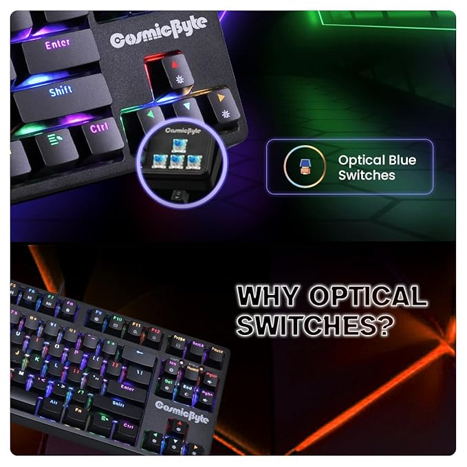 COSMIC BYTE CB-GK-38 TRINITY (BLACK) GAMING KEYBOARD RGB BLUE SWITCH