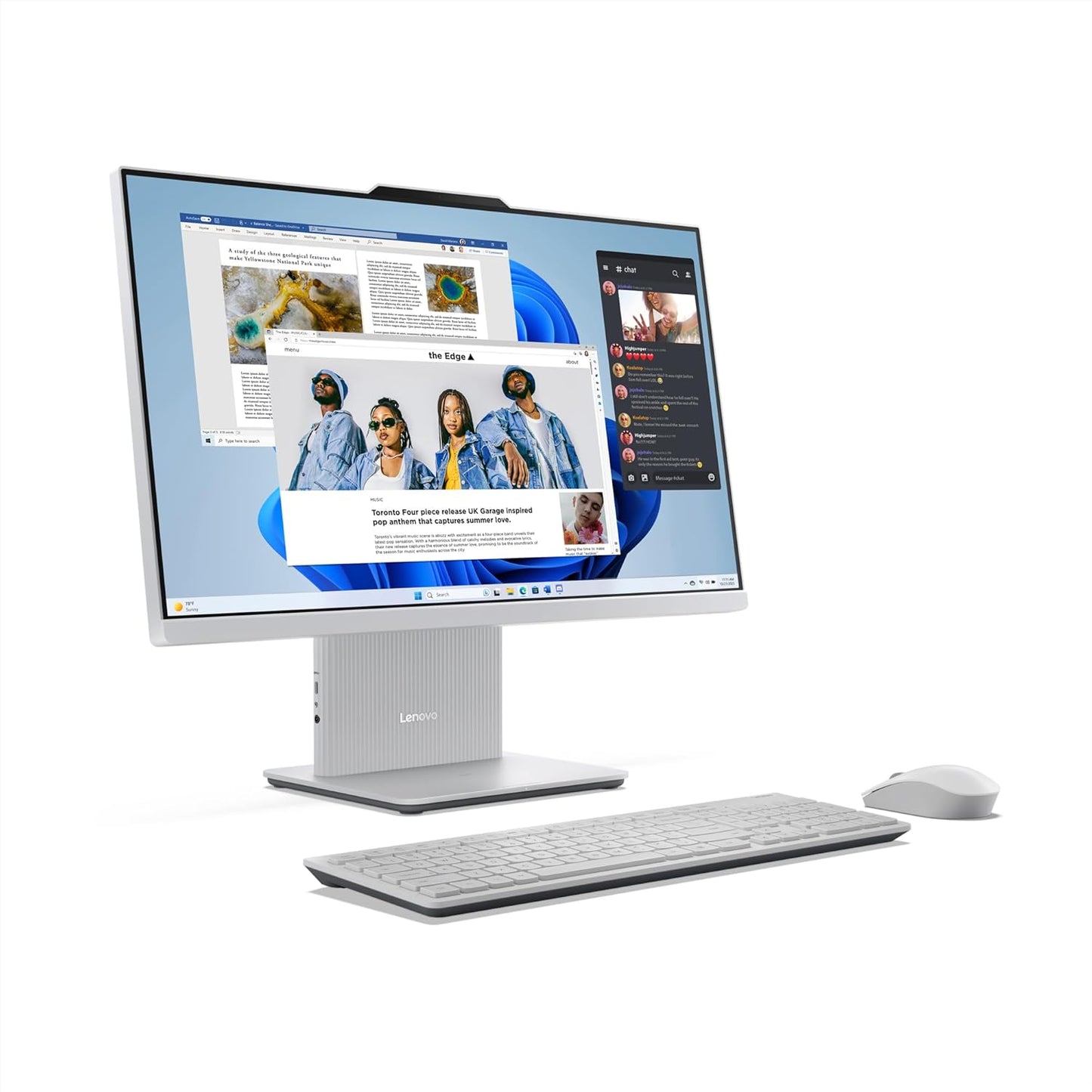 Lenovo IdeaCentre AIO 13th Gen Core i3-1315U 24" FHD IPS (8GB RAM/512GB SSD/Windows11/Office 24/3Wx2 Harman Speakers/Wireless EOS Keyboard & Mouse, Cloud Grey), F0HN00PGIN All-in-One Desktop