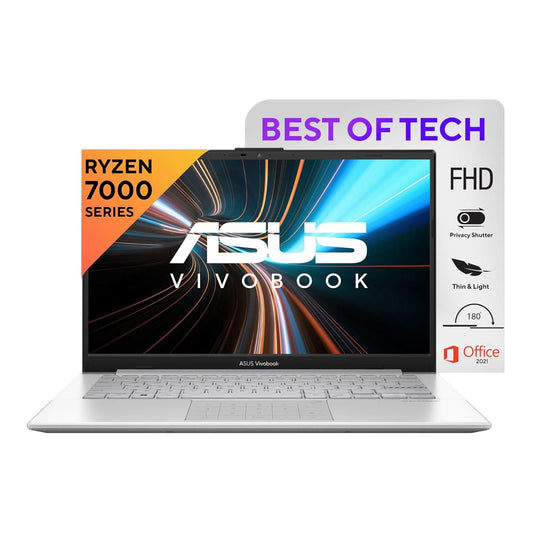 ASUS VIVOBOOK GO 14, AMD RYZEN 3 7320U, THIN AND LIGHT LAPTOP, 14 INCH (35.56 CM) FHD, (8 GB RAM/512GB SSD/WINDOWS 11/OFFICE 2021/42WHR /SILVER/1.38 KG), E1404FA-NK321WS