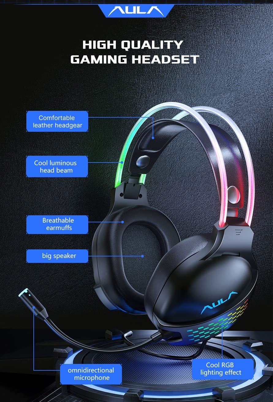 AULA S503 PROFESSIONAL WIRED GAMING HEADSET BLACK