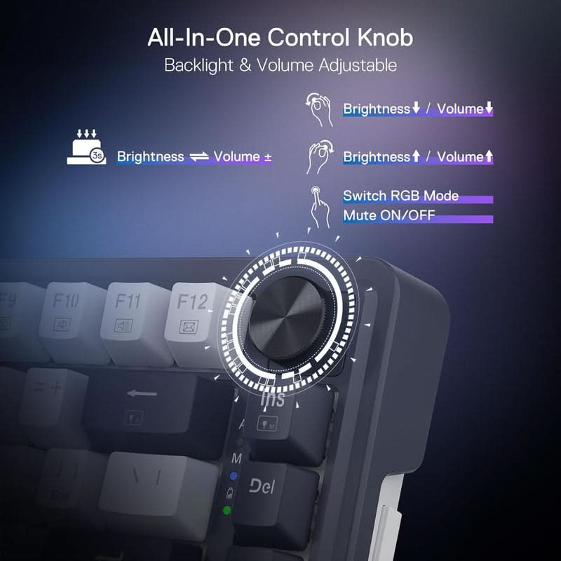 Redragon Ucal Pro K673 Pro 75% Mechanical Keyboard White and Black (Linear Red Switch)