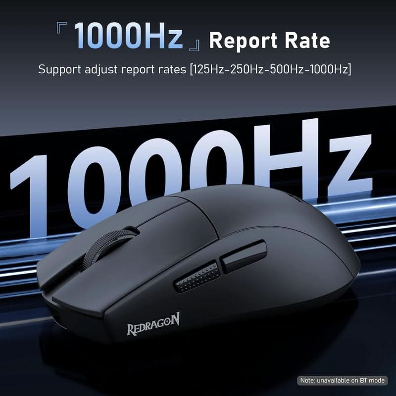Redragon King Ultra M999 Tri-Mode Wireless Gaming Mouse with Magnetic RGB Charging Dock, 45000 DPI, Black