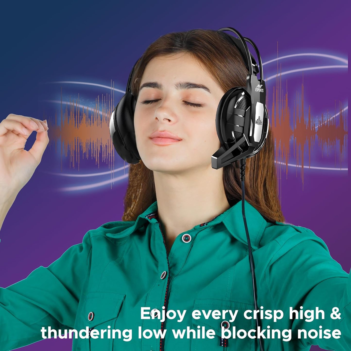 ANT ESPORTS GAMING HEADSET H520W - BLACK - WORLD OF WARSHIP LICENSE