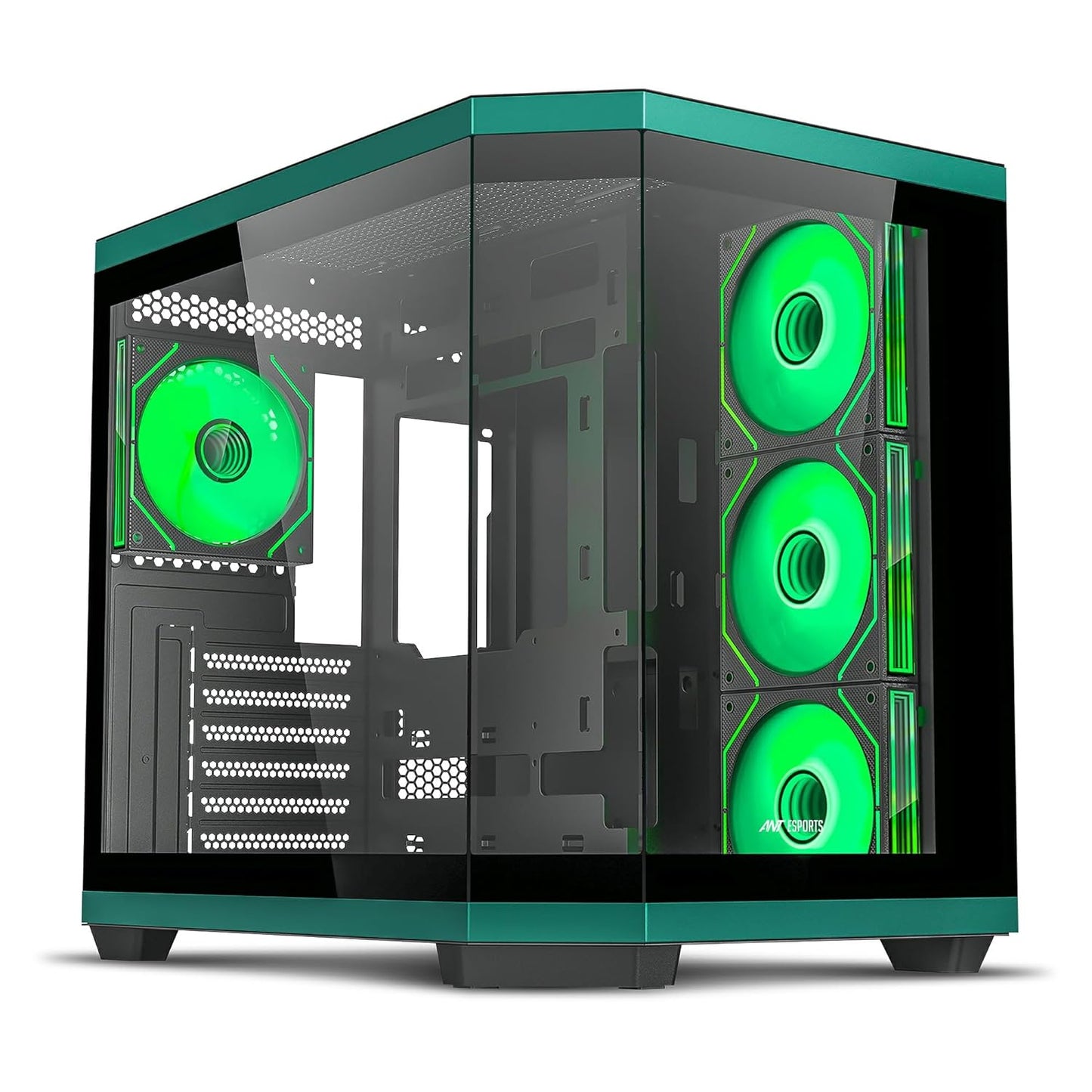 ANT ESPORTS CRYSTAL X11 MID-TOWER ATX CABINET GREEN