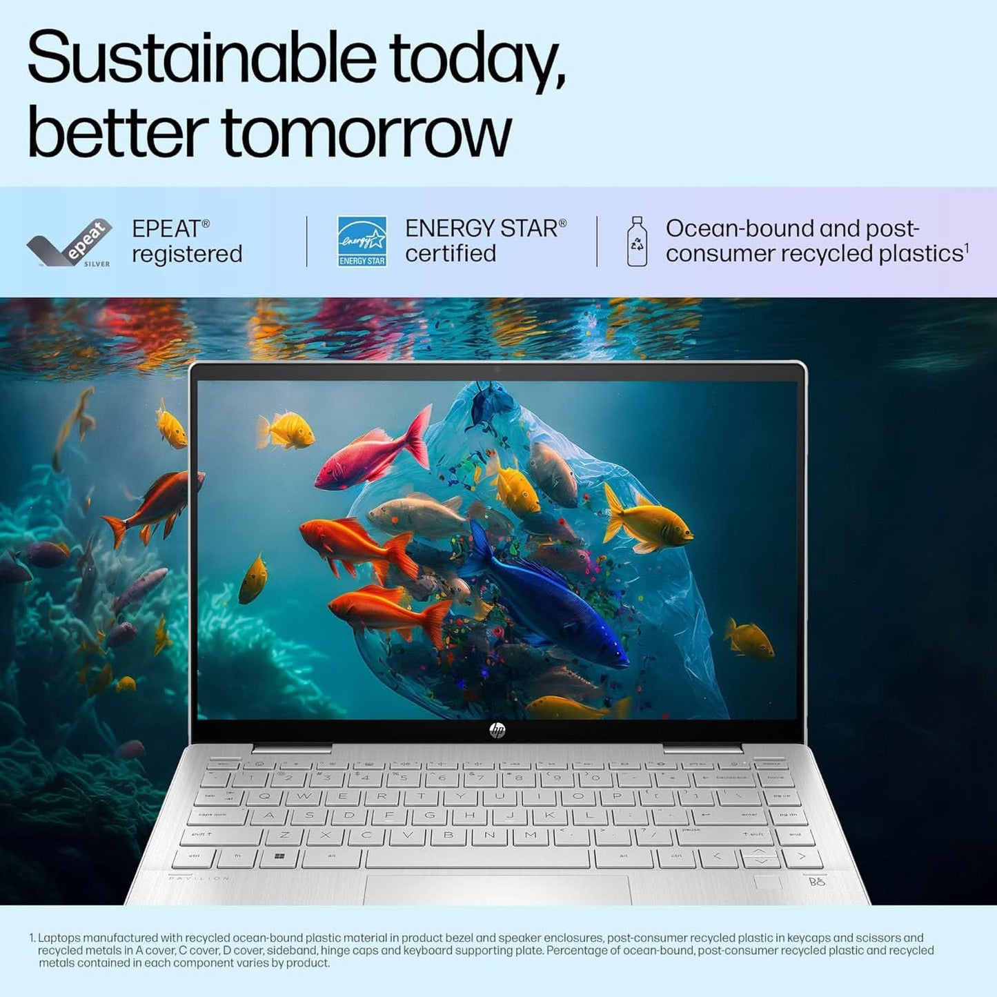 HP PAVILION 14 X360 INTEL CORE I5 13TH GEN 1335U - (16 GB/1 TB SSD/WINDOWS 11 HOME) 14-EK1149TU 2 IN 1 LAPTOP (14 INCH, NATURAL SILVER COVER & BASE, 1.51 KG, WITH MS OFFICE)