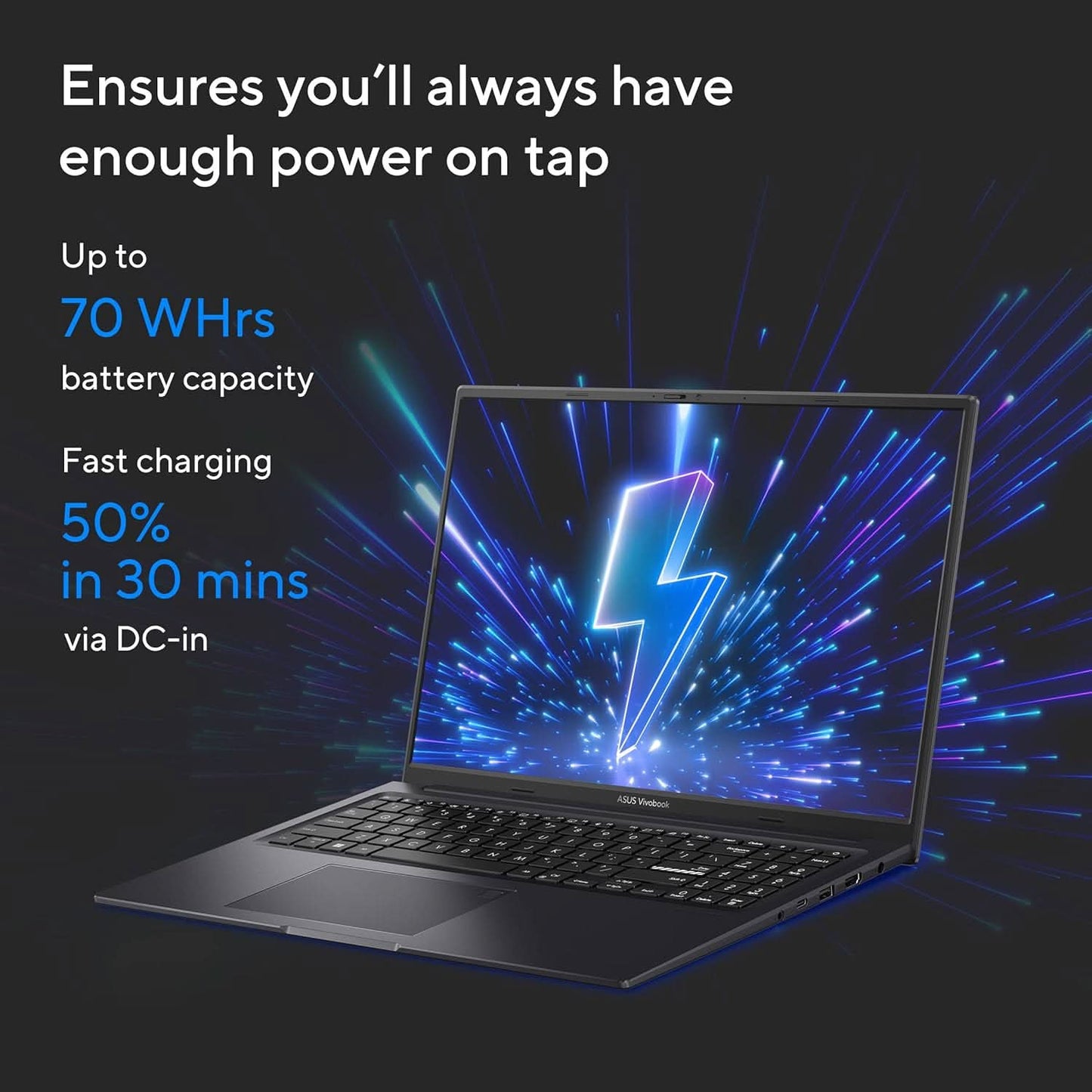 ASUS VIVOBOOK 16X (2023), INTEL CORE I7-12650H 12TH GEN, 16 INCH (40.64 CM) FHD+ 120HZ, CREATOR/GAMING LAPTOP (16GB/512GB/6GB RTX 4050 /WIN11/FINGERPRINT/70WHR /BLACK/1.8 KG), K3605ZU-MB741WS