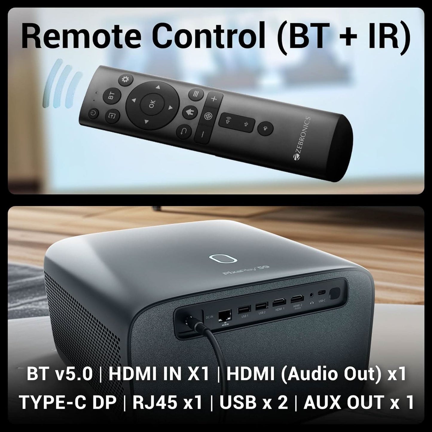 ZEBRONICS PIXAPLAY 59 Smart Projector