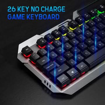 AULA F2023 Full Size Membrane Wired Gaming Keyboard Black
