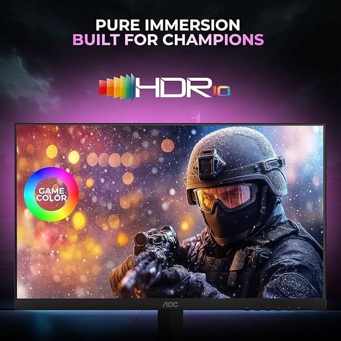 AOC Q27G11E 27 QHD Gaming Monitor – Black/Red | 2560×1440 Fast IPS| 180Hz Refresh | 0.5ms MPRT|Adaptive Sync| HDR10| Tilt Stand & Low Blue Light