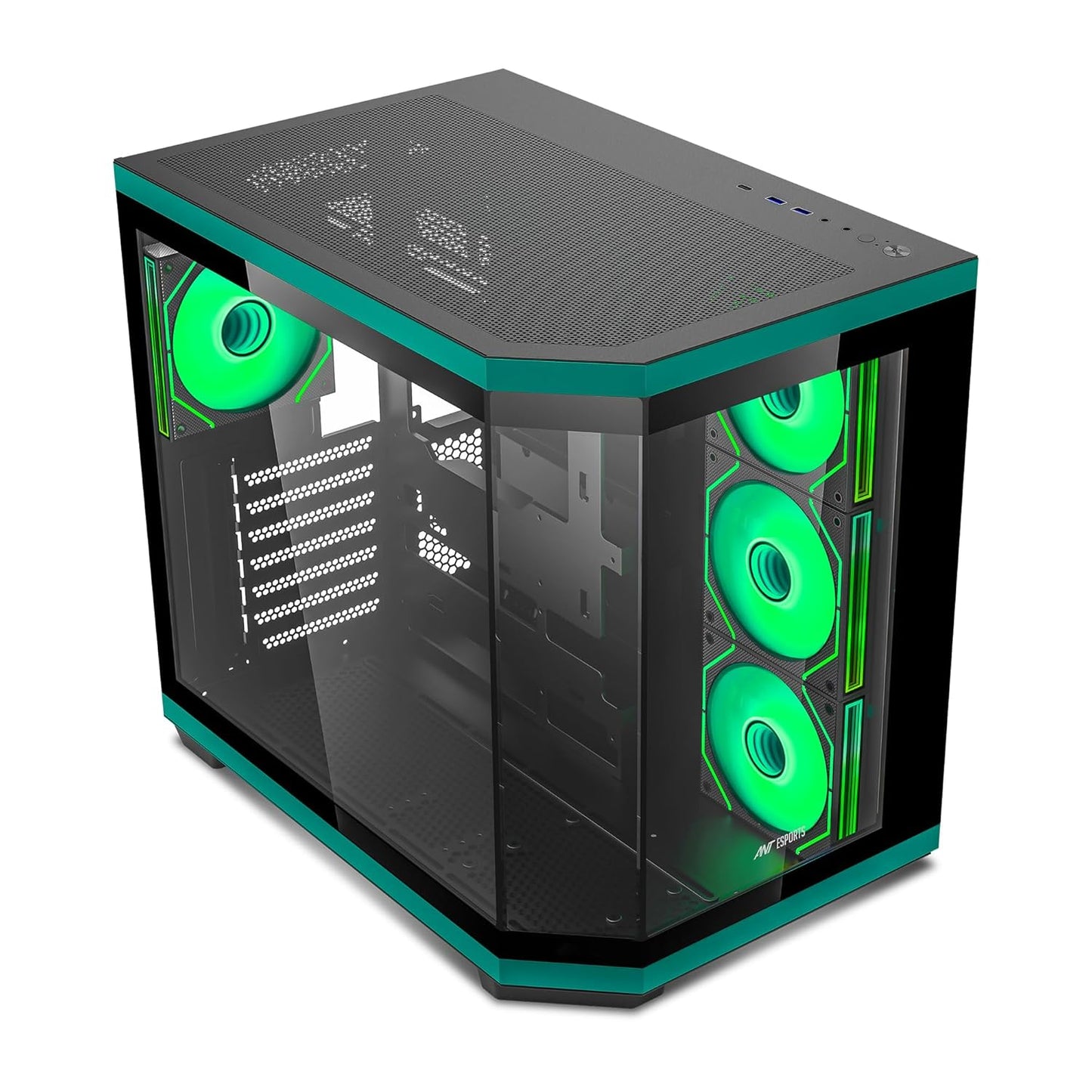ANT ESPORTS CRYSTAL X11 MID-TOWER ATX CABINET GREEN